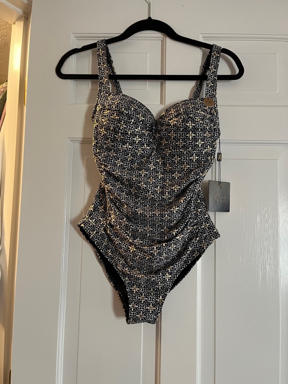 Black & White Floral One-Piece Swimsuit